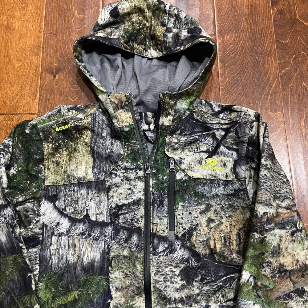 Mossy Oak Scent Factor Castlerock Camo Full Zip Hooded Jacket Youth Boys Size XL - Picture 2 of 10